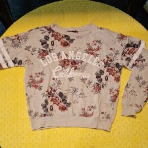 Iris Gray and Red Patterned Sweatshirt